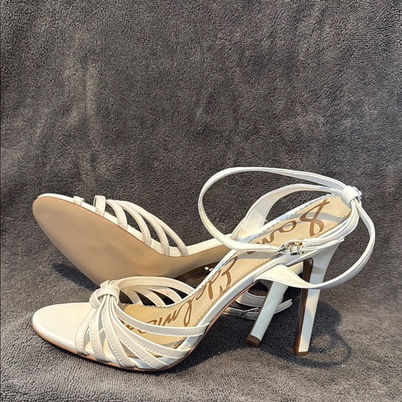 Sam Edelman White Strappy Heels with Ankle Buckle - Picture 2 of 7